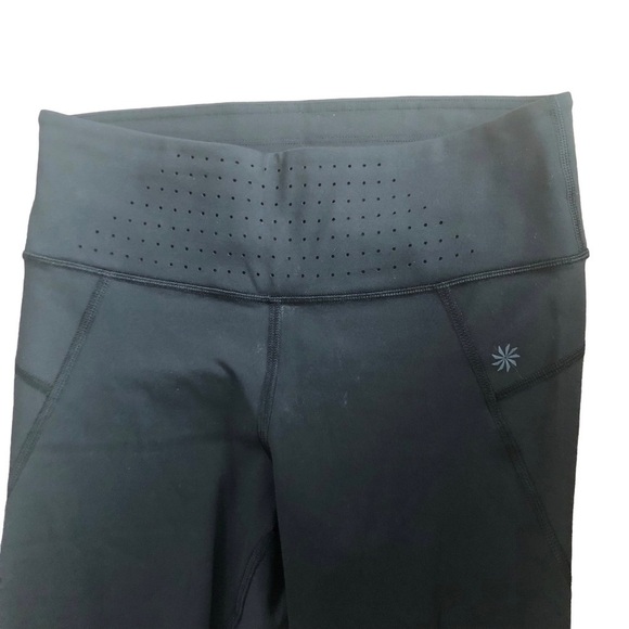 Athleta Trucool Stealth Black Laser Cut Tights/Leggings Sz. S Athleisure Active - Picture 4 of 10